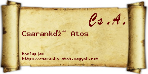 Csarankó Atos névjegykártya